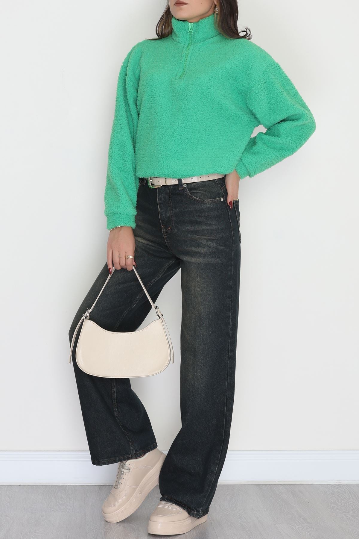 Peluş Sweat Yeşil - 31254.1872.