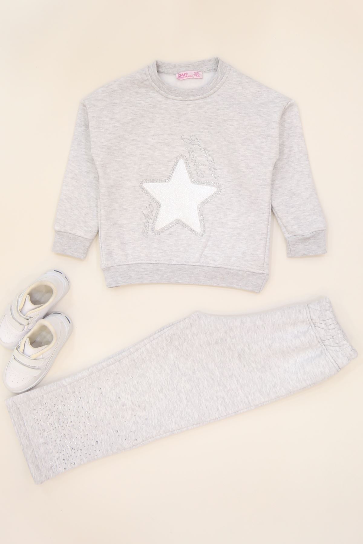 5-12 Yaş 3 İplik Şardonlu İkili Takım Gri - 60320.1867.