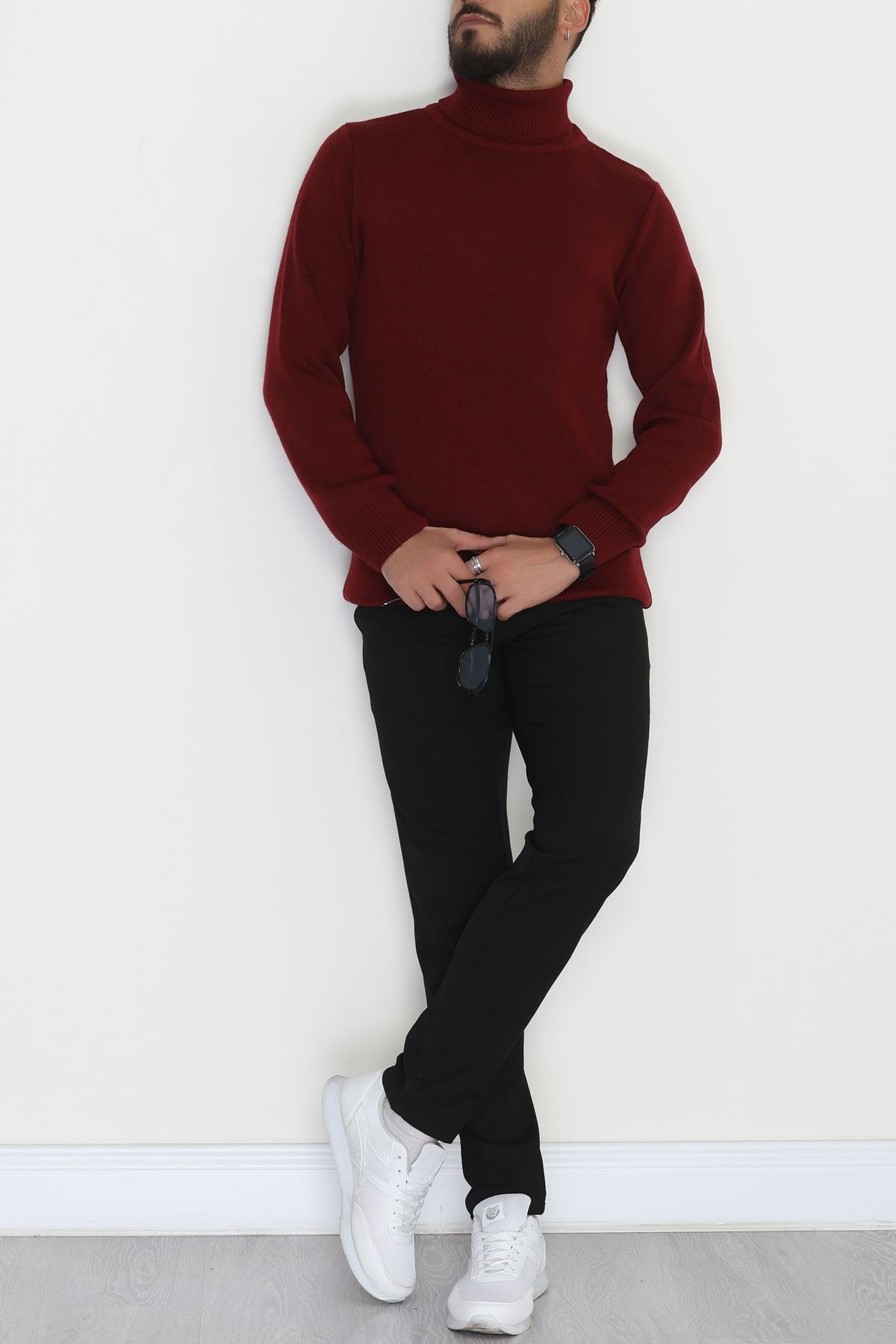 Balıkçı Yaka Erkek Triko Bordo - 42552.1766.