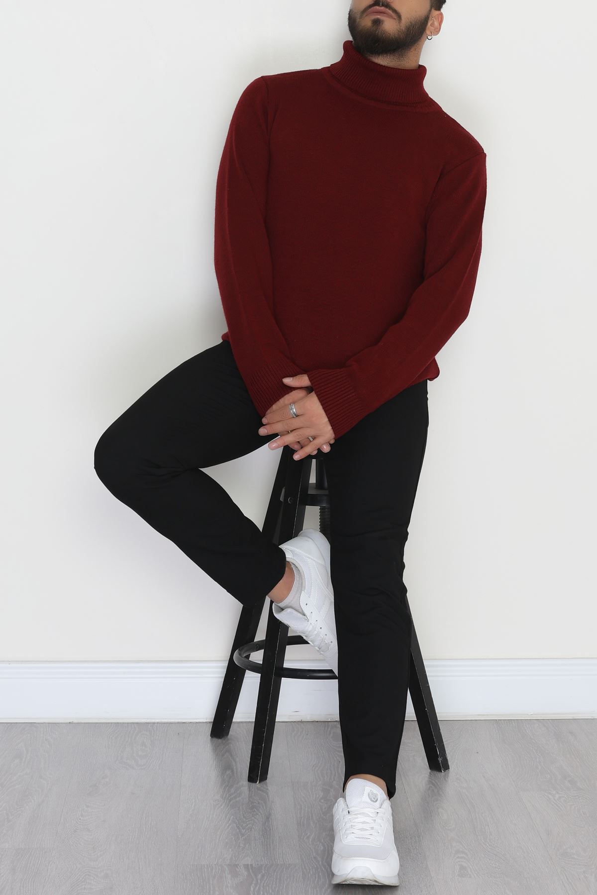 Balıkçı Yaka Erkek Triko Bordo - 42552.1766.