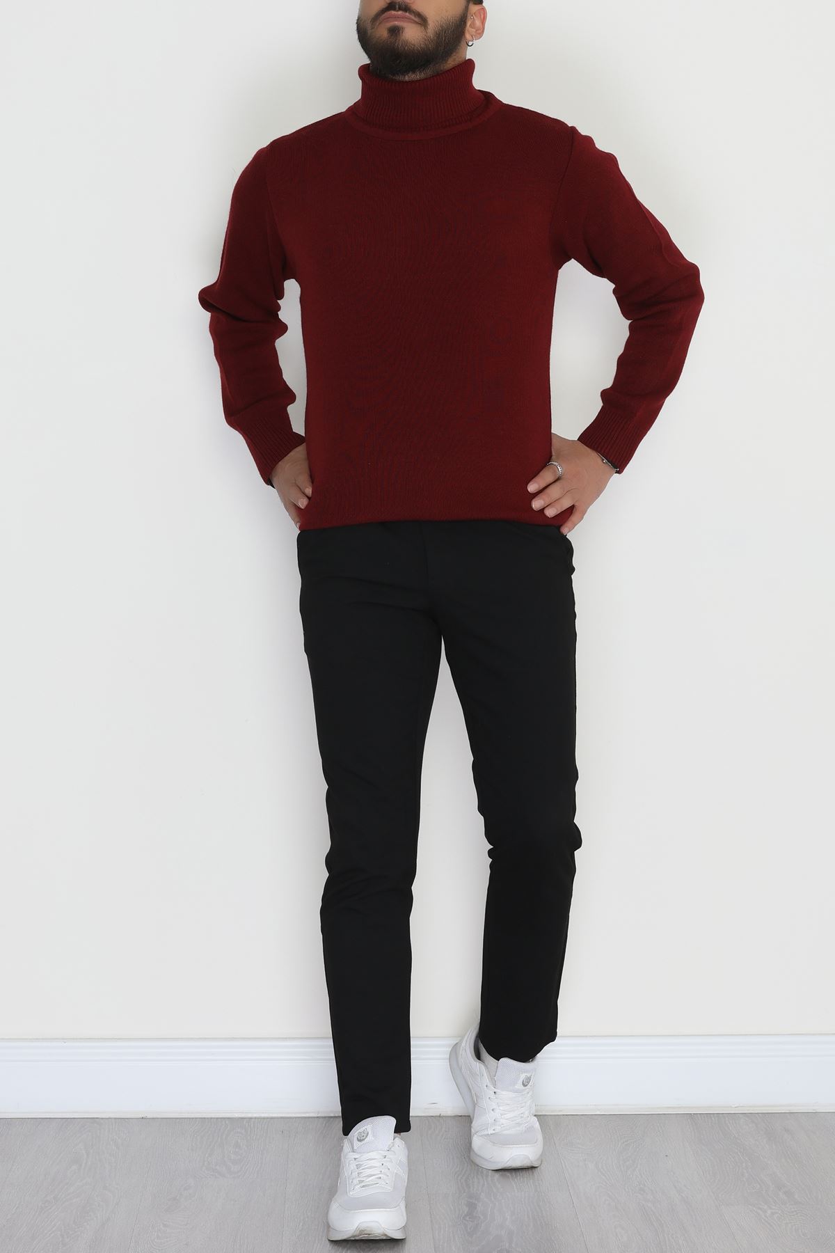 Balıkçı Yaka Erkek Triko Bordo - 42552.1766.