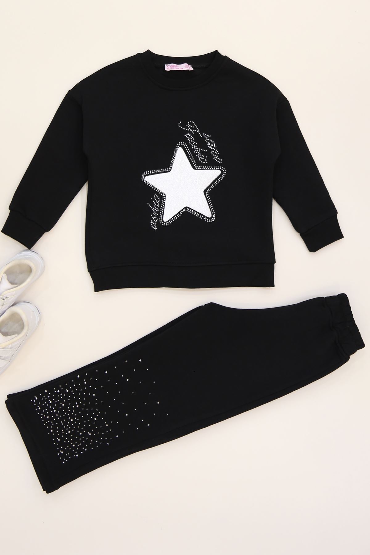 5-12 Yaş 3 İplik Şardonlu İkili Takım Siyah - 60320.1867.