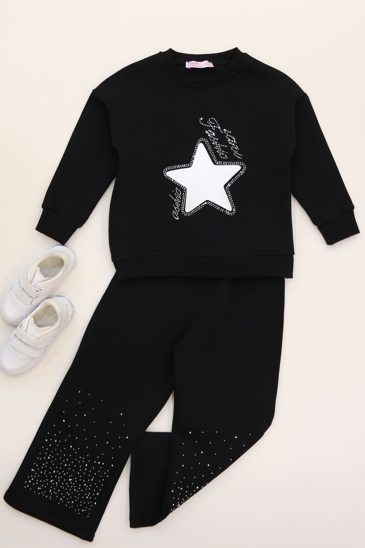 5-12 Yaş 3 İplik Şardonlu İkili Takım Siyah - 60320.1867.