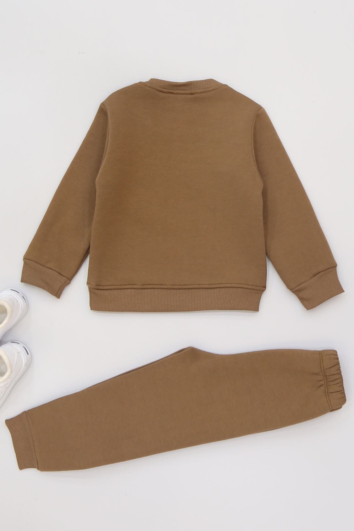 3-7 Yaş 3 İplik Şardonlu İkili Takım Kahve - 50805.1867.