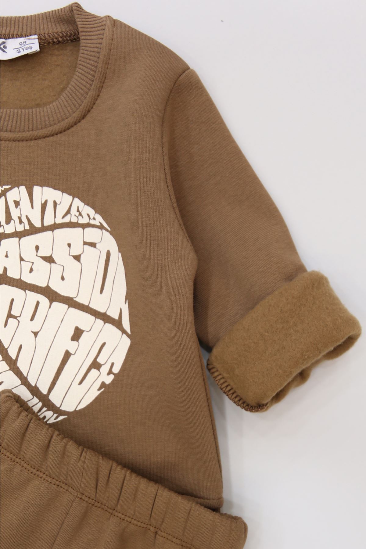 3-7 Yaş 3 İplik Şardonlu İkili Takım Kahve - 50805.1867.