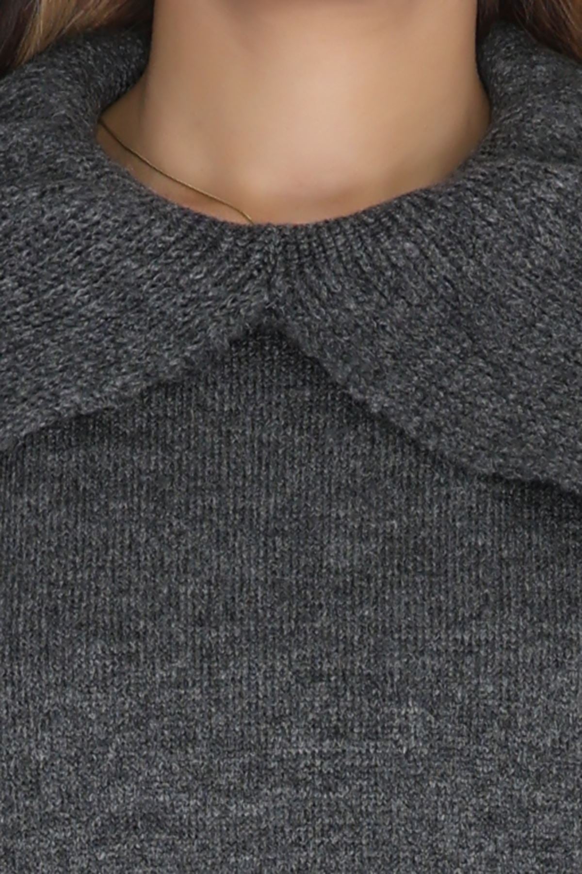 Şal Yaka Triko Antrasit - 2256.1765.
