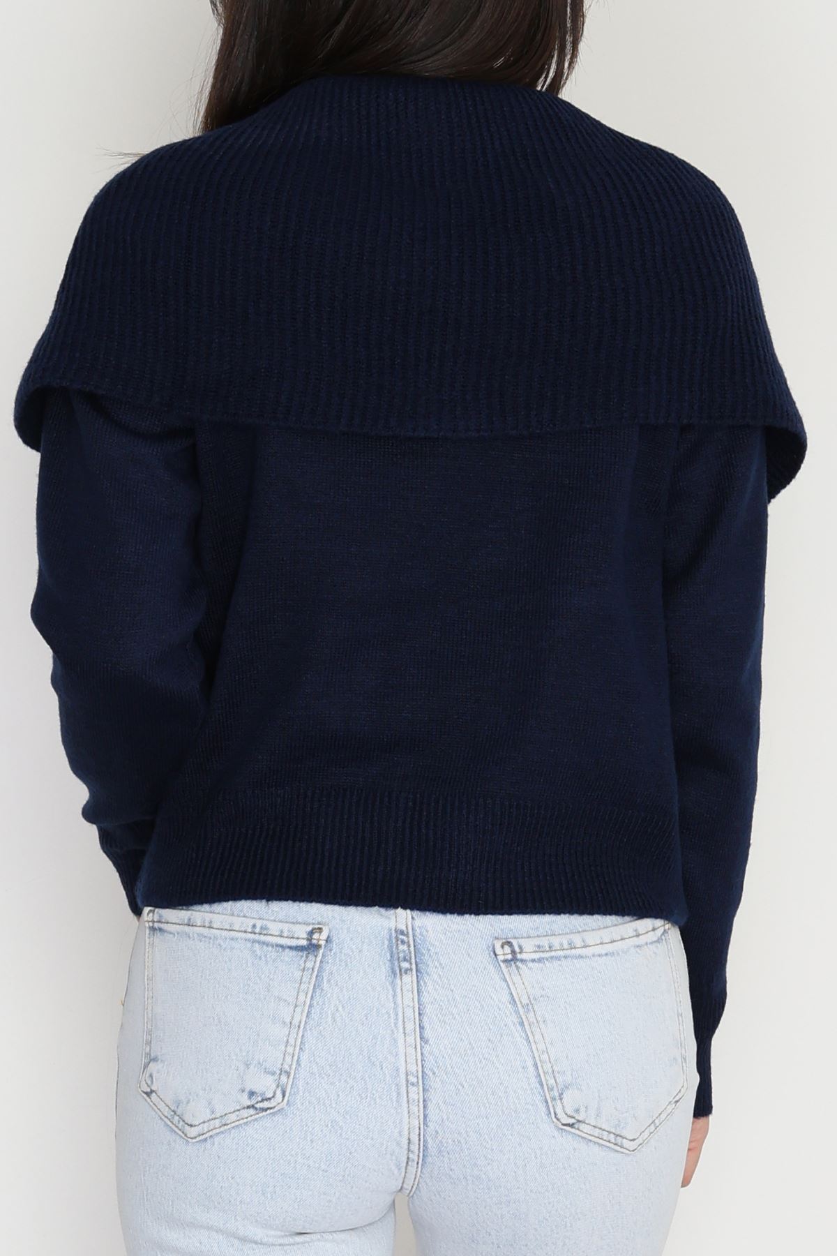 Şal Yaka Triko Lacivert - 2256.1765.