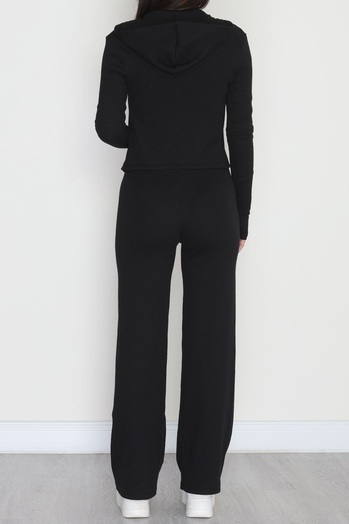 Fermuarlı Kapşonlu Likralı Kaşkorse Takım Siyah - 42621.1748.