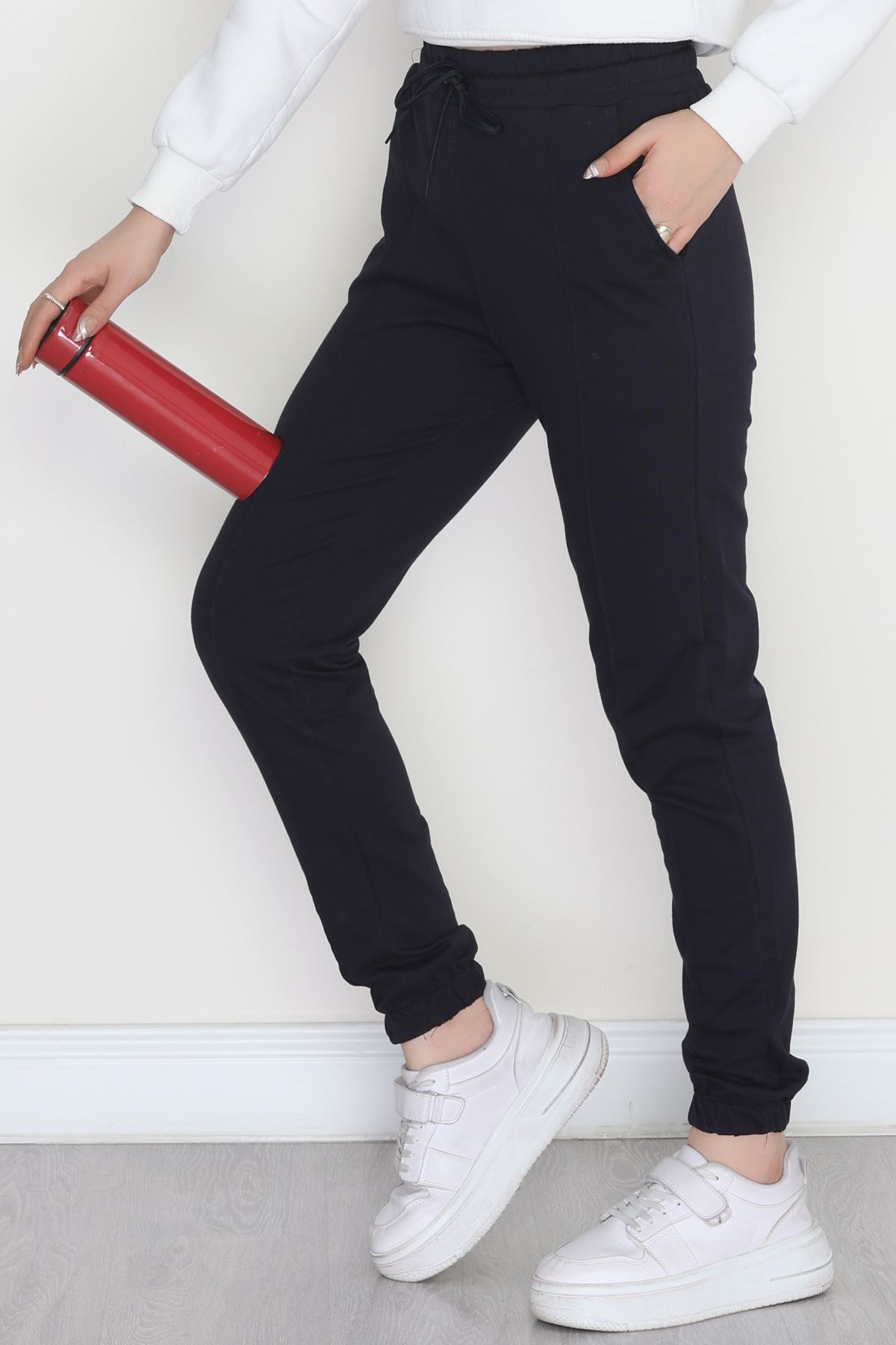 Baskılı Double Paça Eşofman Altı Lacivert - 41276.1431.