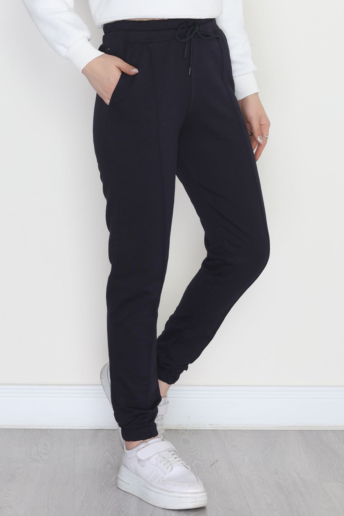 Baskılı Double Paça Eşofman Altı Lacivert - 41276.1431.