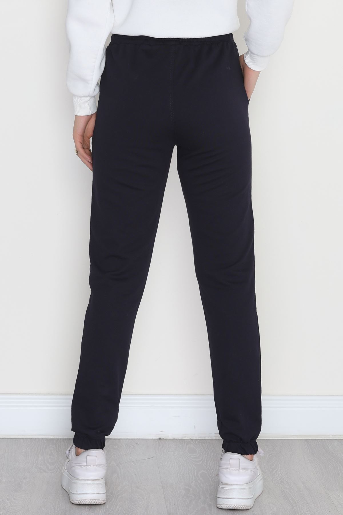 Baskılı Double Paça Eşofman Altı Lacivert - 41276.1431.