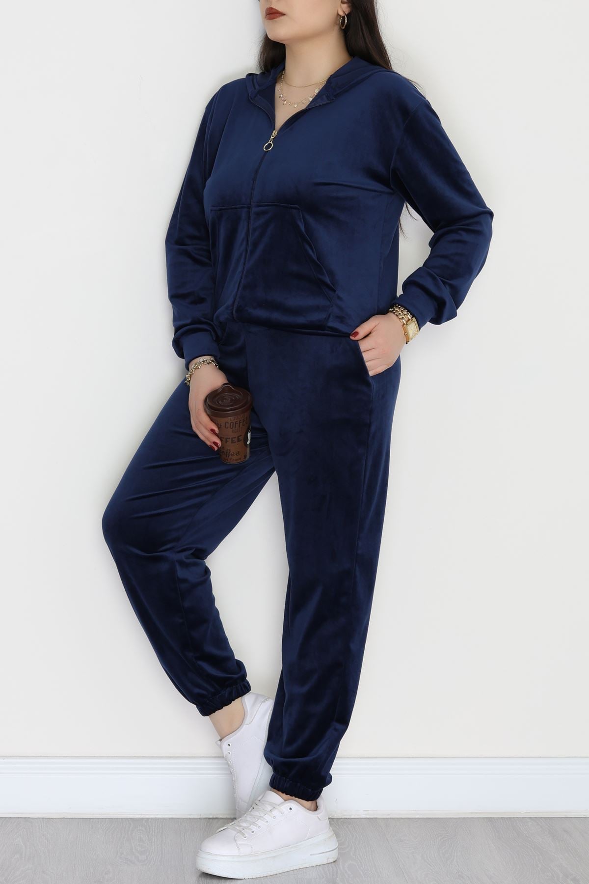 Fransız Kadife Battal Eşofman Takımı Laci - 146.1287.