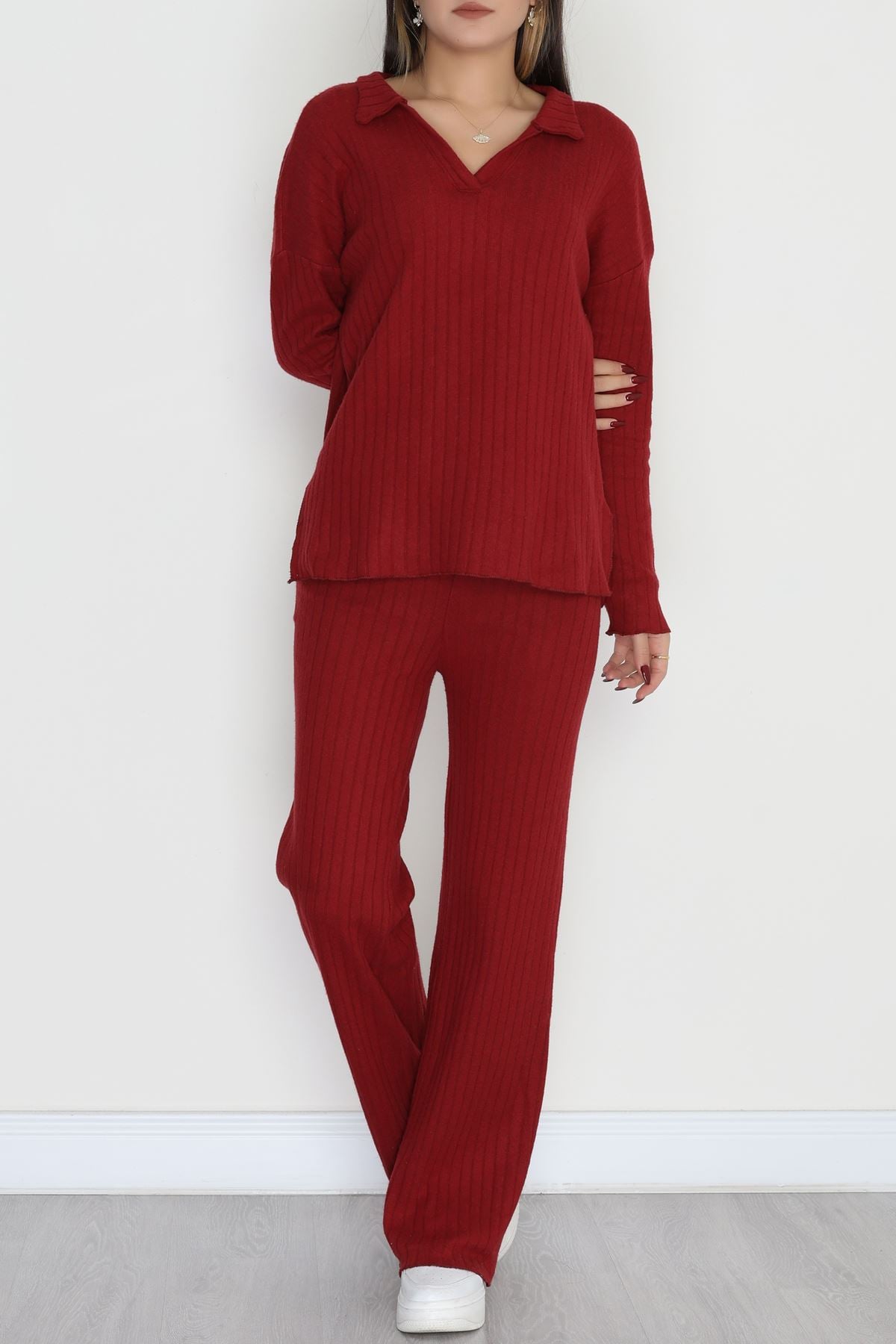 Polo Yaka İnterlok Kumaş İkili Takım Bordo - 42634.1567.