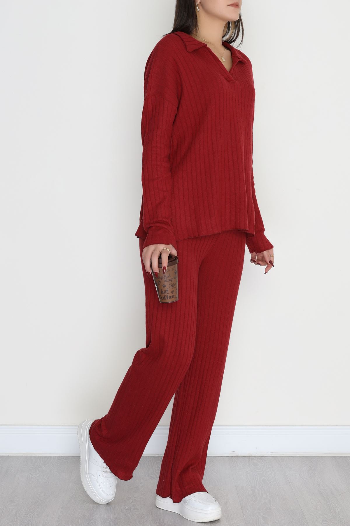 Polo Yaka İnterlok Kumaş İkili Takım Bordo - 42634.1567.