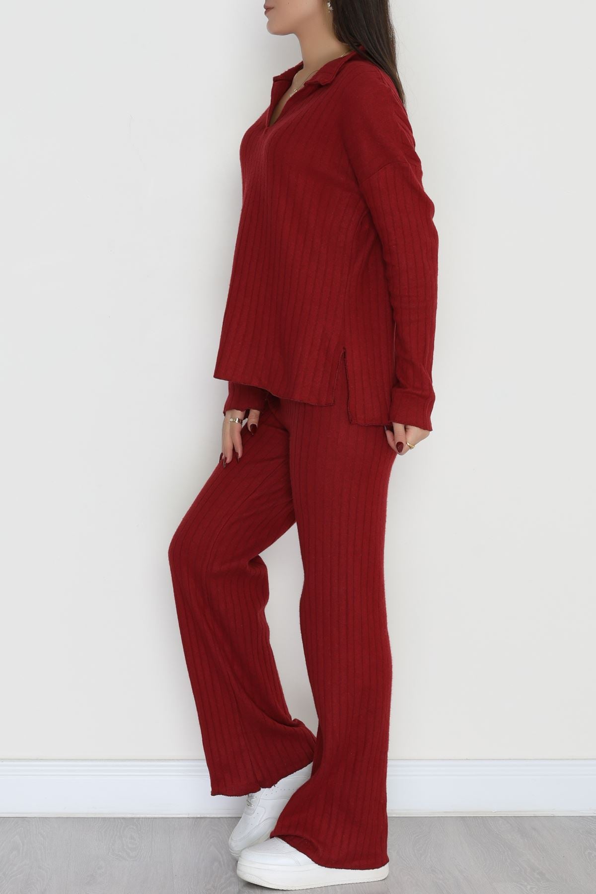 Polo Yaka İnterlok Kumaş İkili Takım Bordo - 42634.1567.