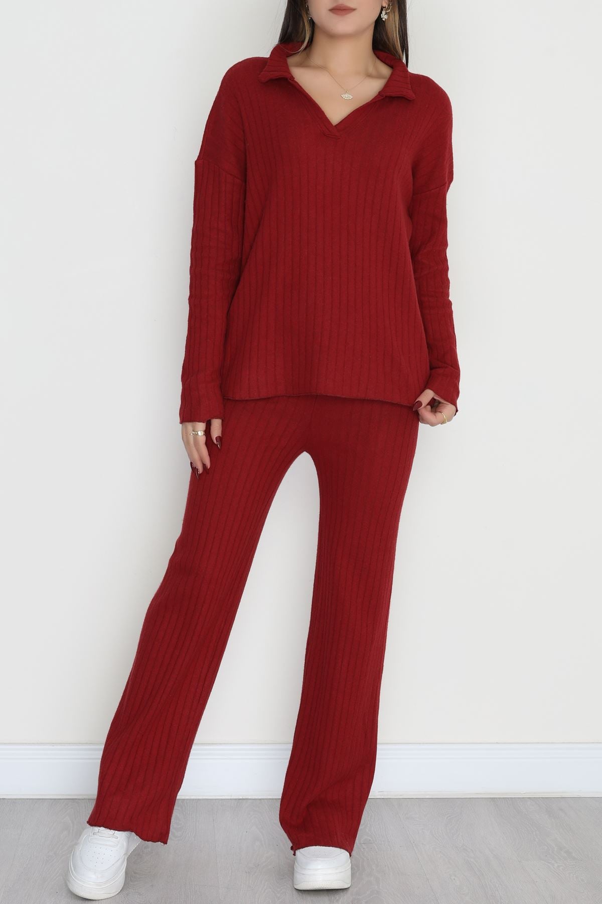 Polo Yaka İnterlok Kumaş İkili Takım Bordo - 42634.1567.