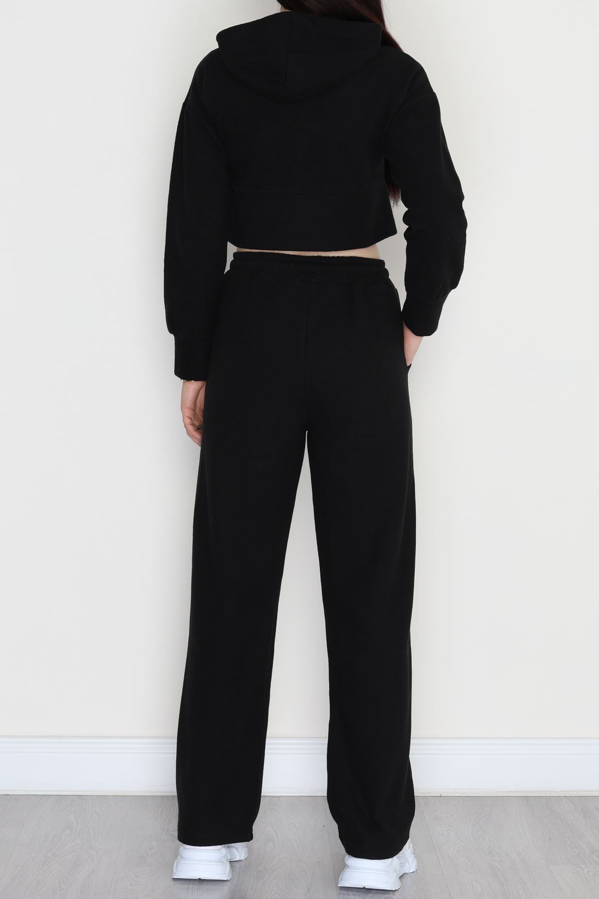 Fermuarlı Kapşonlu Selanik İkili Takım Siyah - 42639.1567.