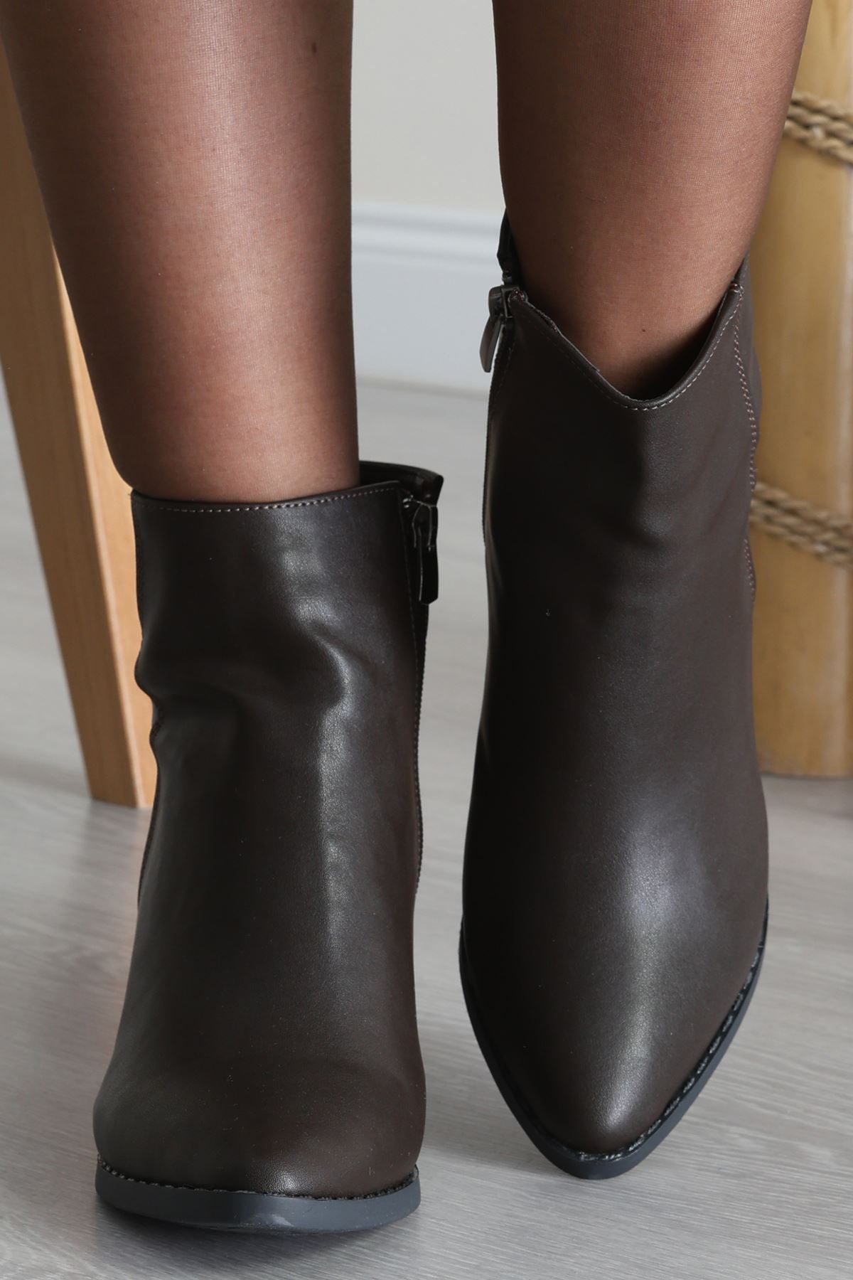 6 Cm Topuklu Bot Kahve - 42561.264.