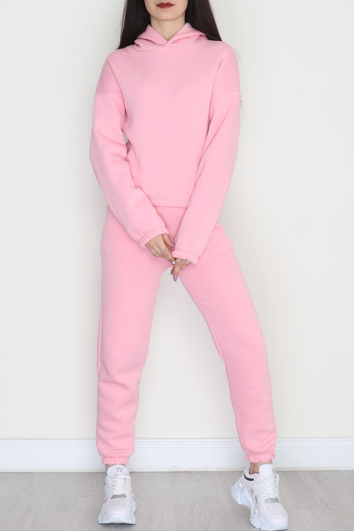 3 İplik Şardonlu Eşofman Takımı Pembe - 52049.1878.