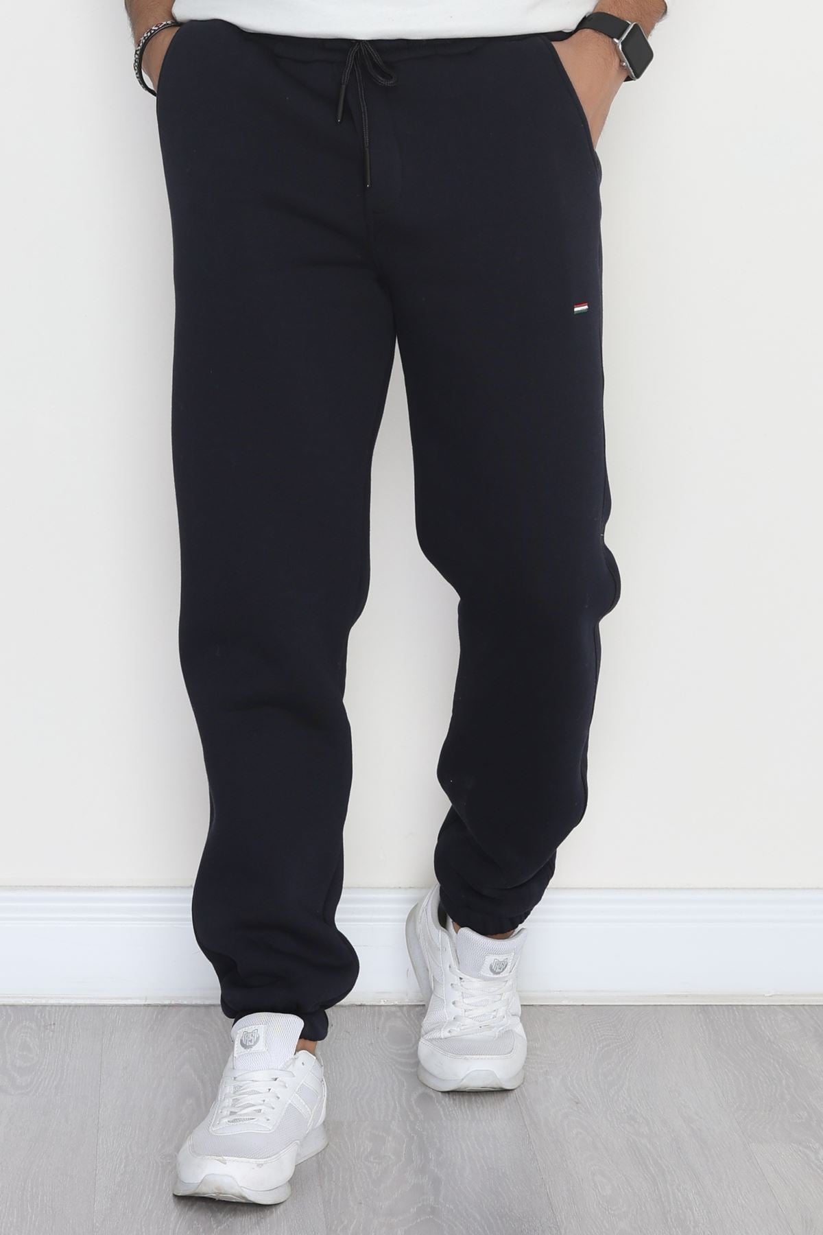 Paçası Lastikli 3 İplik Şardonlu Erkek Eşofman Altı Lacivert - 42625.1937.