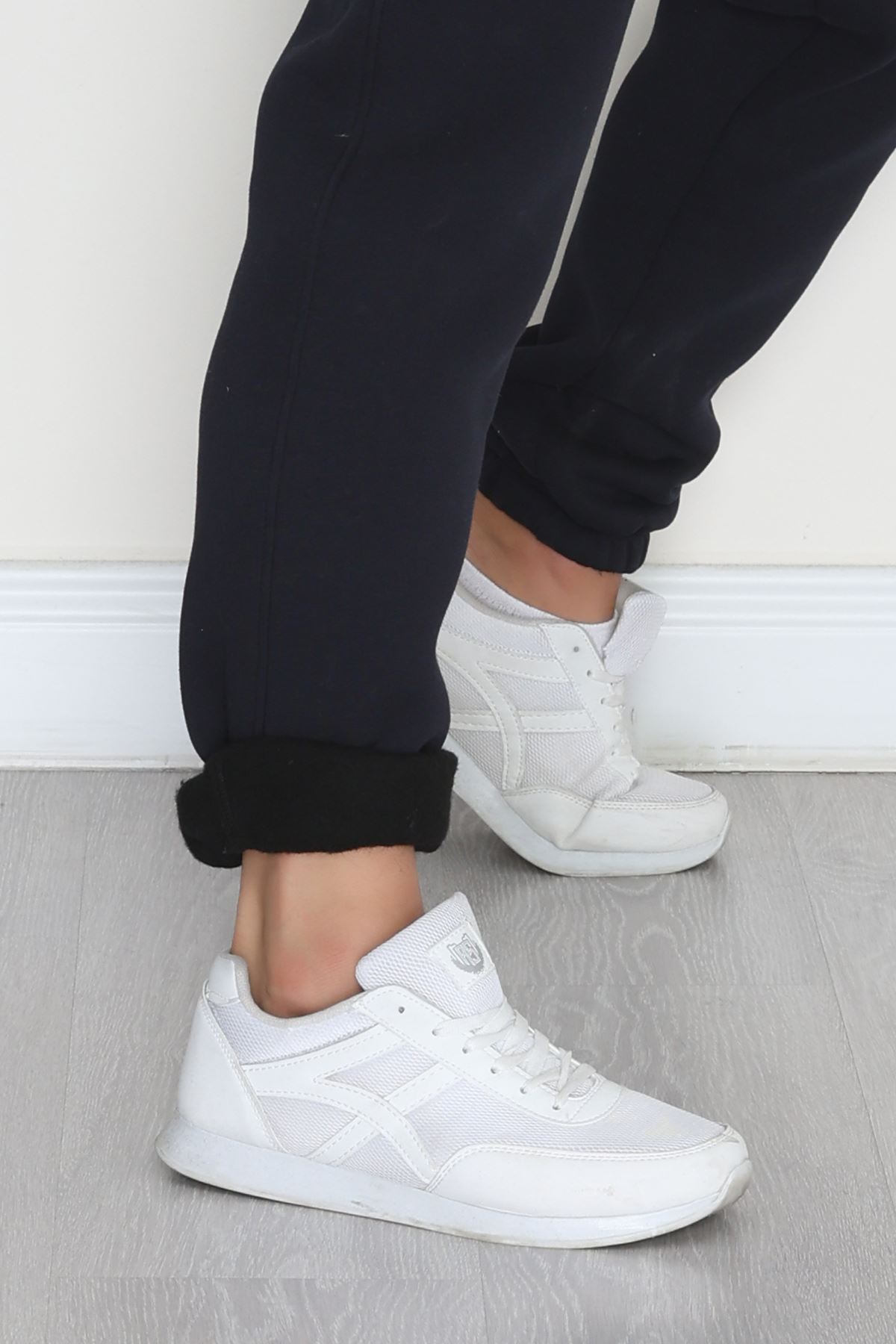 Paçası Lastikli 3 İplik Şardonlu Erkek Eşofman Altı Lacivert - 42625.1937.