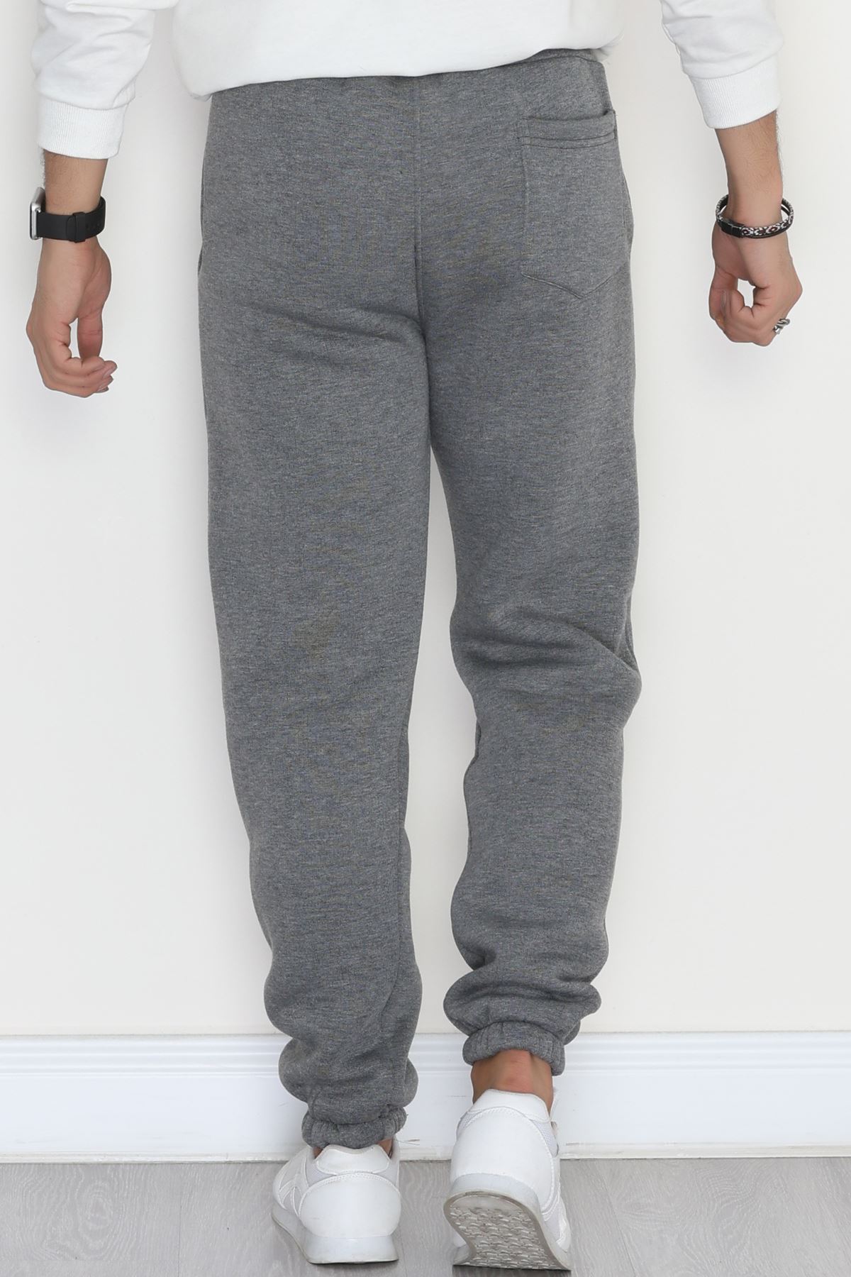 Paçası Lastikli 3 İplik Şardonlu Erkek Eşofman Altı Füme - 42625.1937.