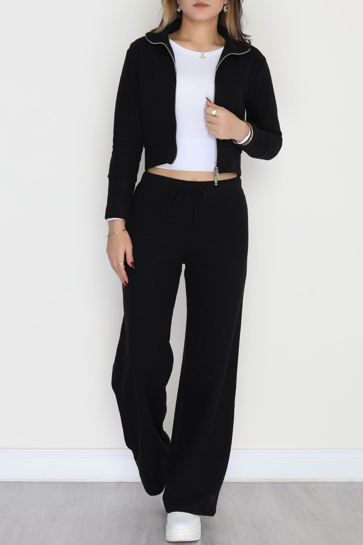 Çift Fermuarlı Selanik İkili Takım Siyah - 42640.1567.