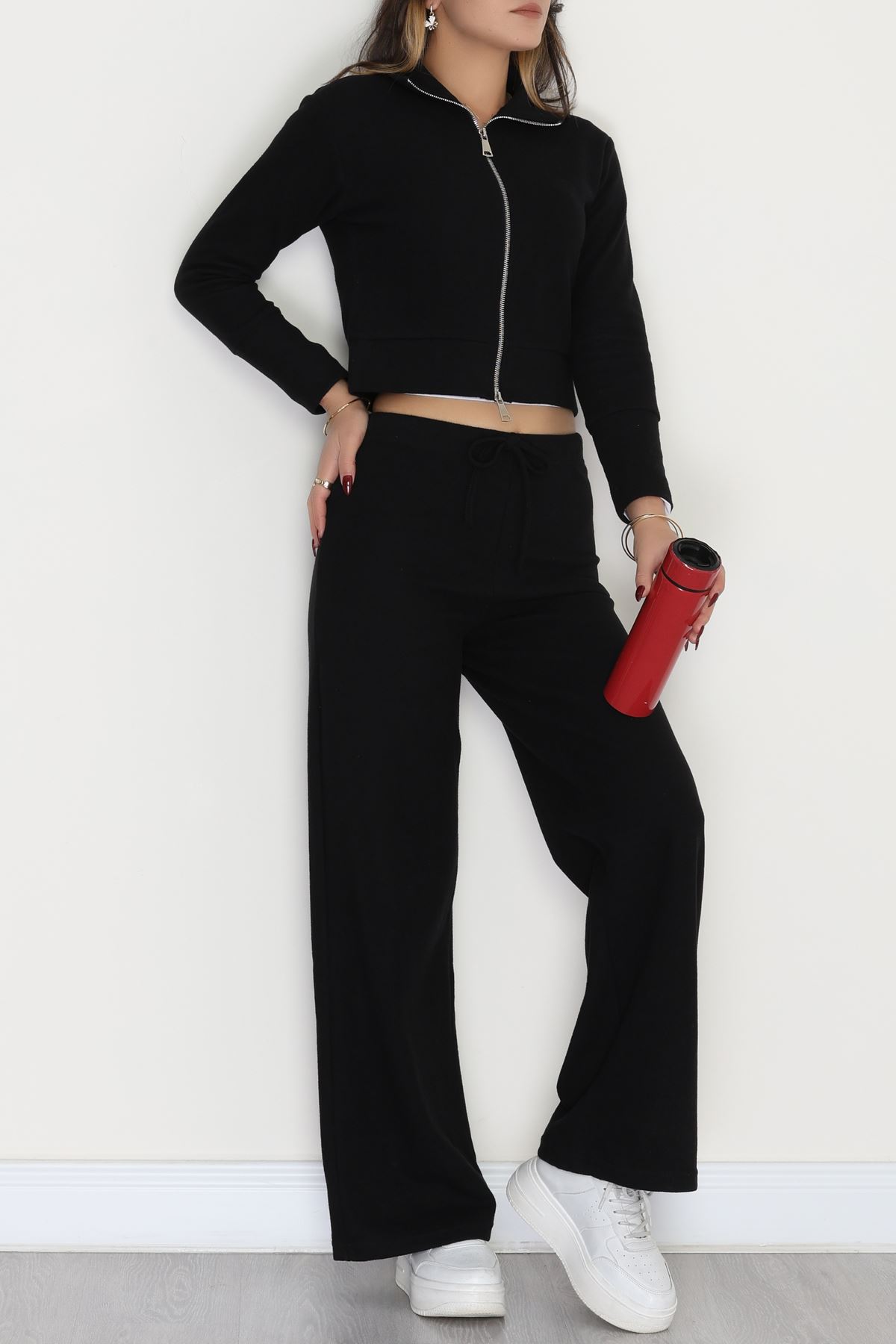 Çift Fermuarlı Selanik İkili Takım Siyah - 42640.1567.