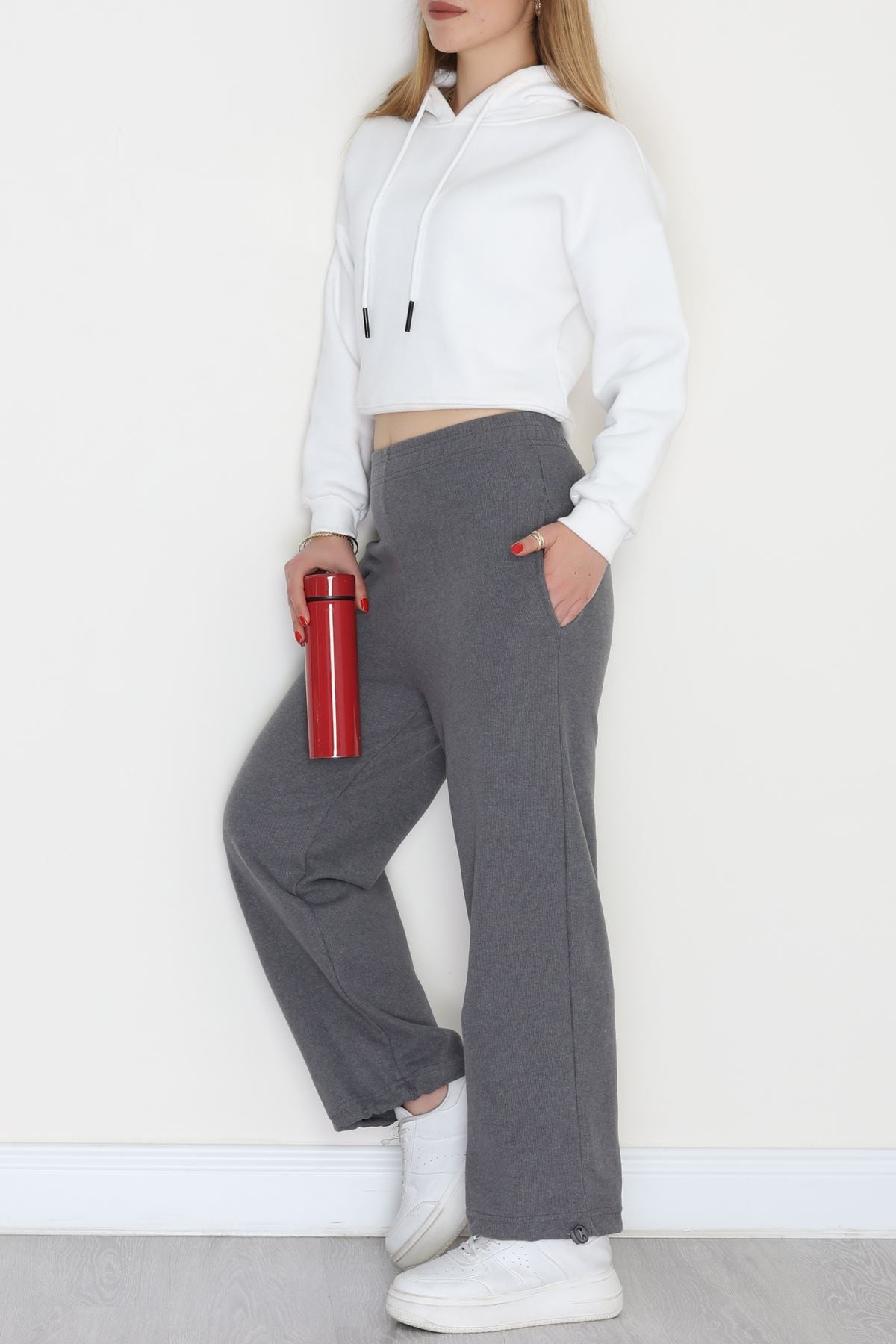 Paçası Stoperli Selanik Eşofman Altı Antrasit - 42638.1567.