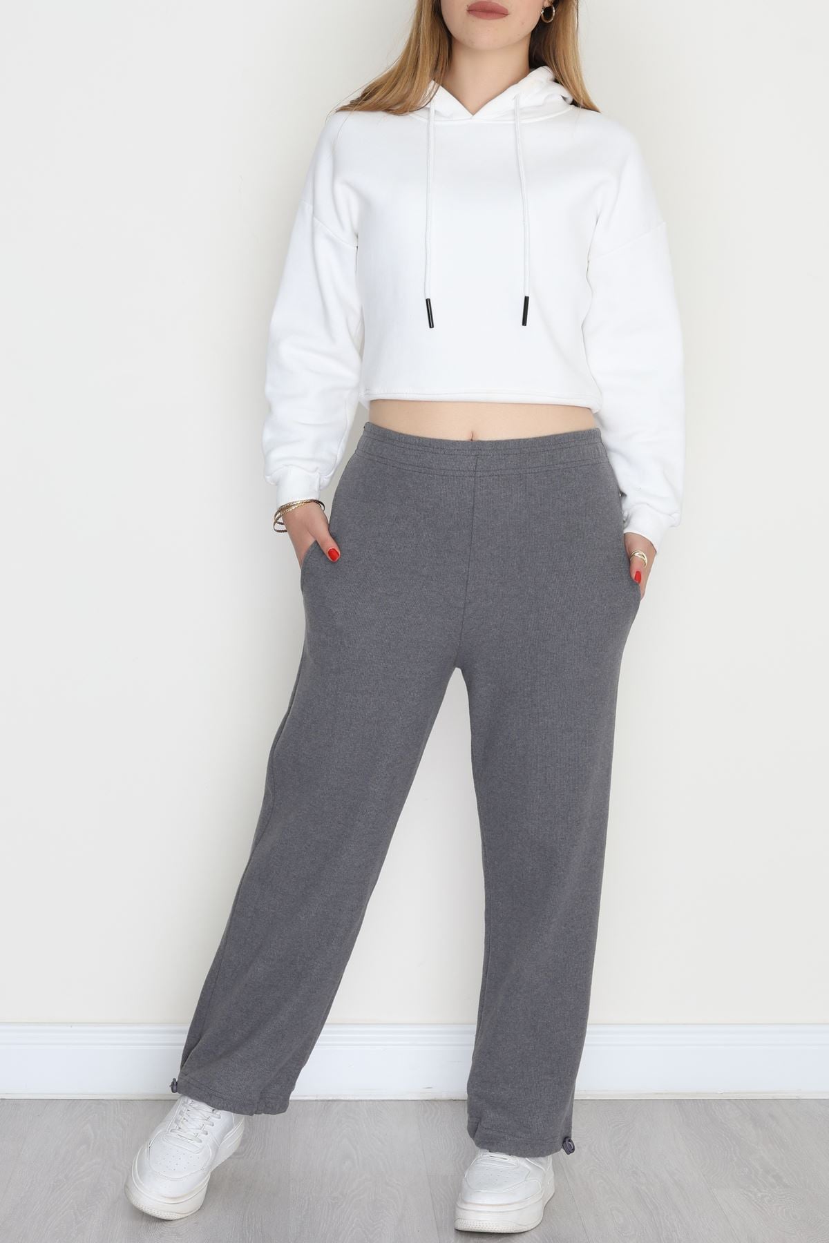 Paçası Stoperli Selanik Eşofman Altı Antrasit - 42638.1567.