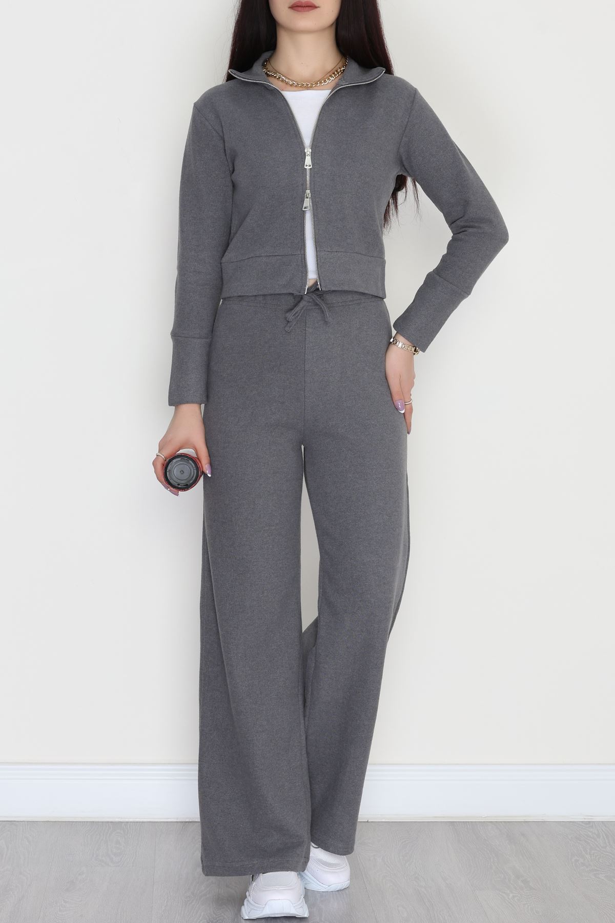 Çift Fermuarlı Selanik İkili Takım Antrasit - 42640.1567.