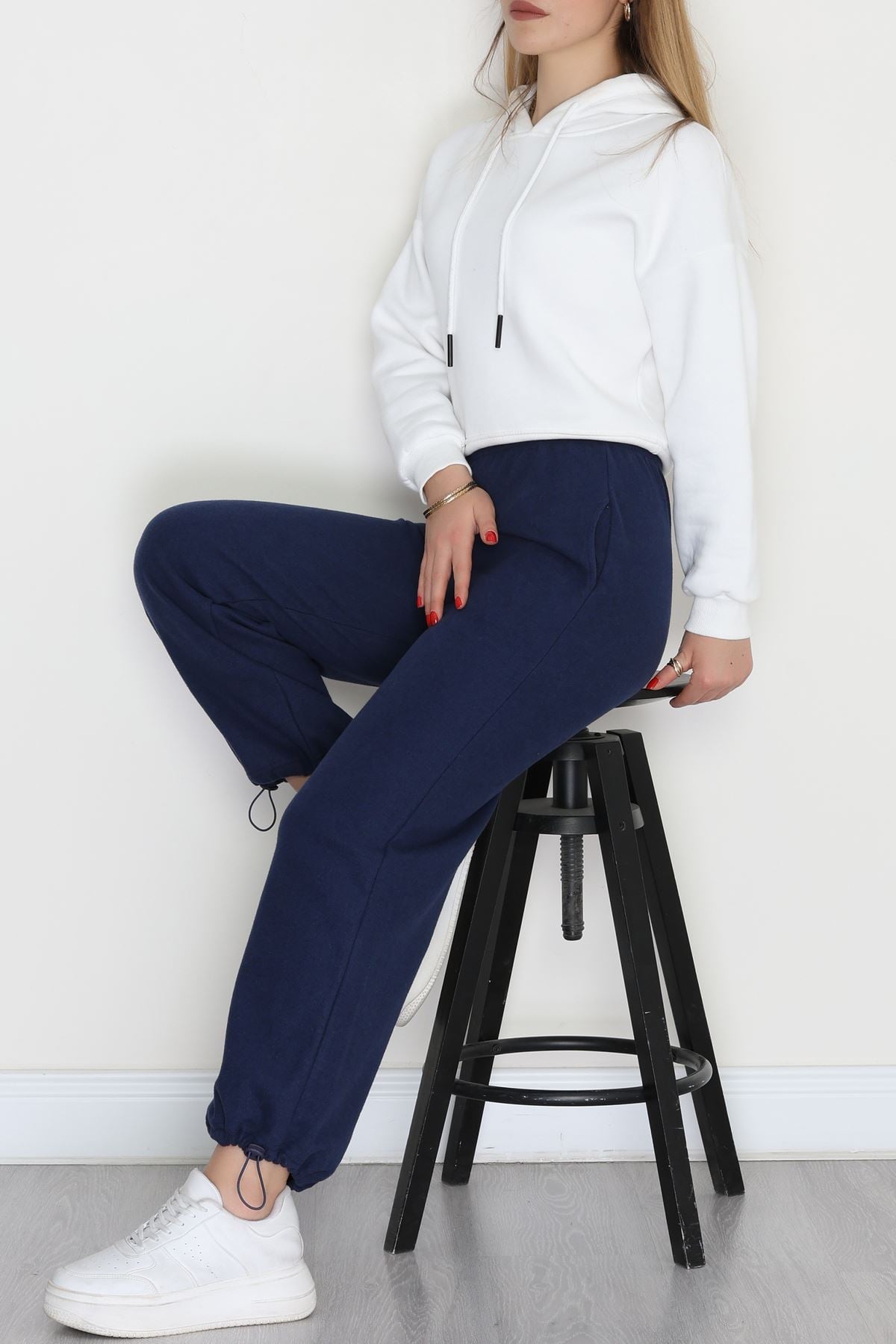 Paçası Stoperli Selanik Eşofman Altı Lacivert - 42638.1567.