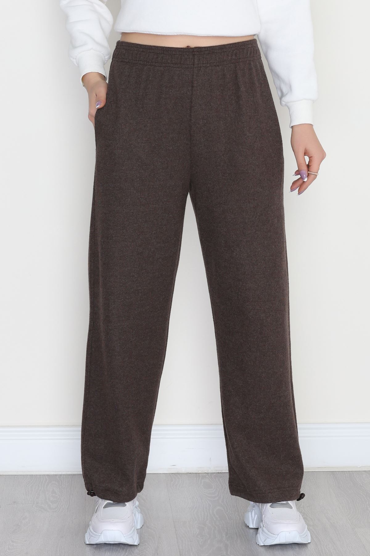 Paçası Stoperli Selanik Eşofman Altı Kahve - 42638.1567.