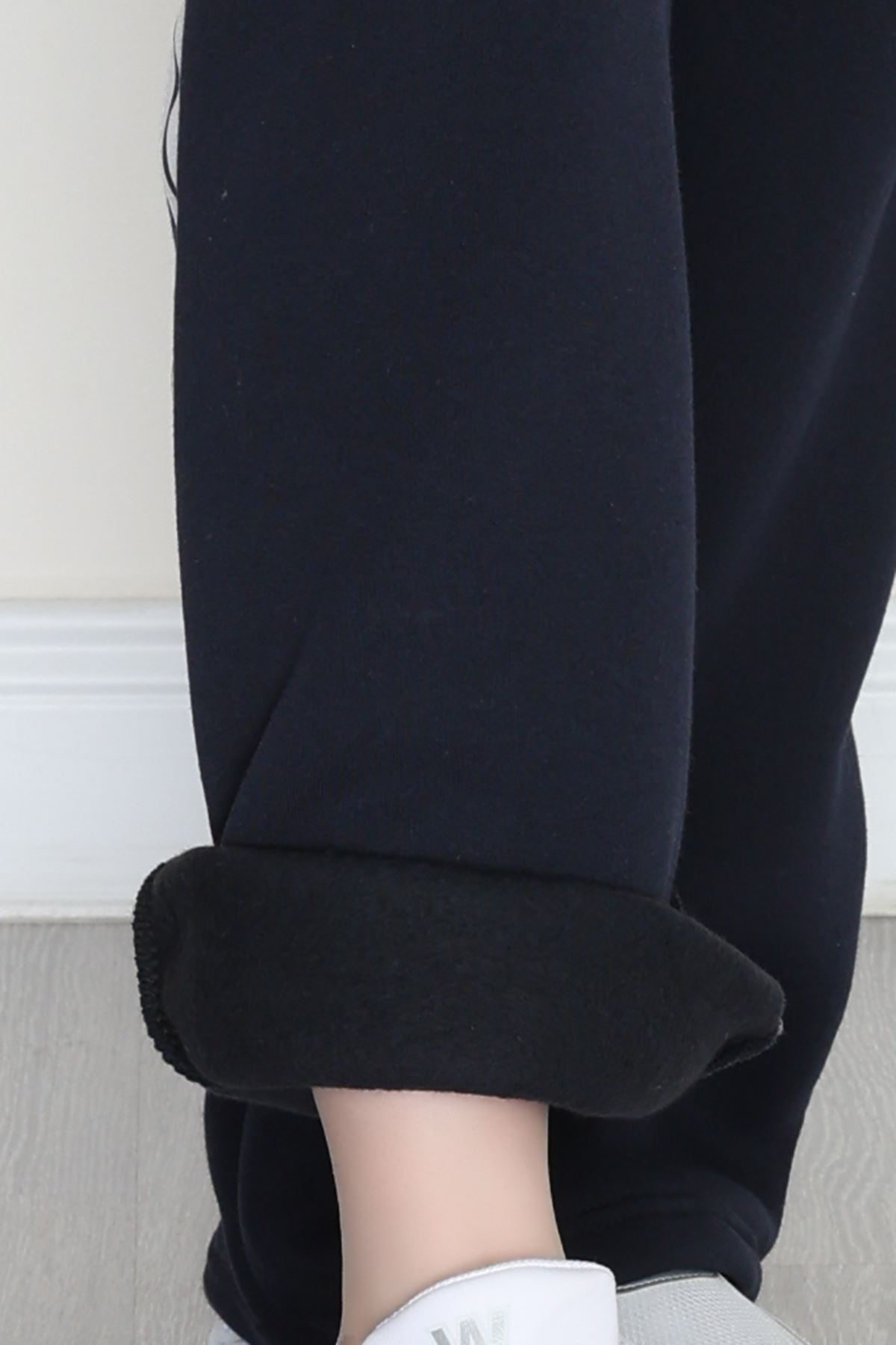 3 İplik Şardonlu Şeritli Eşofman Altı Lacivert - 52023.1857.