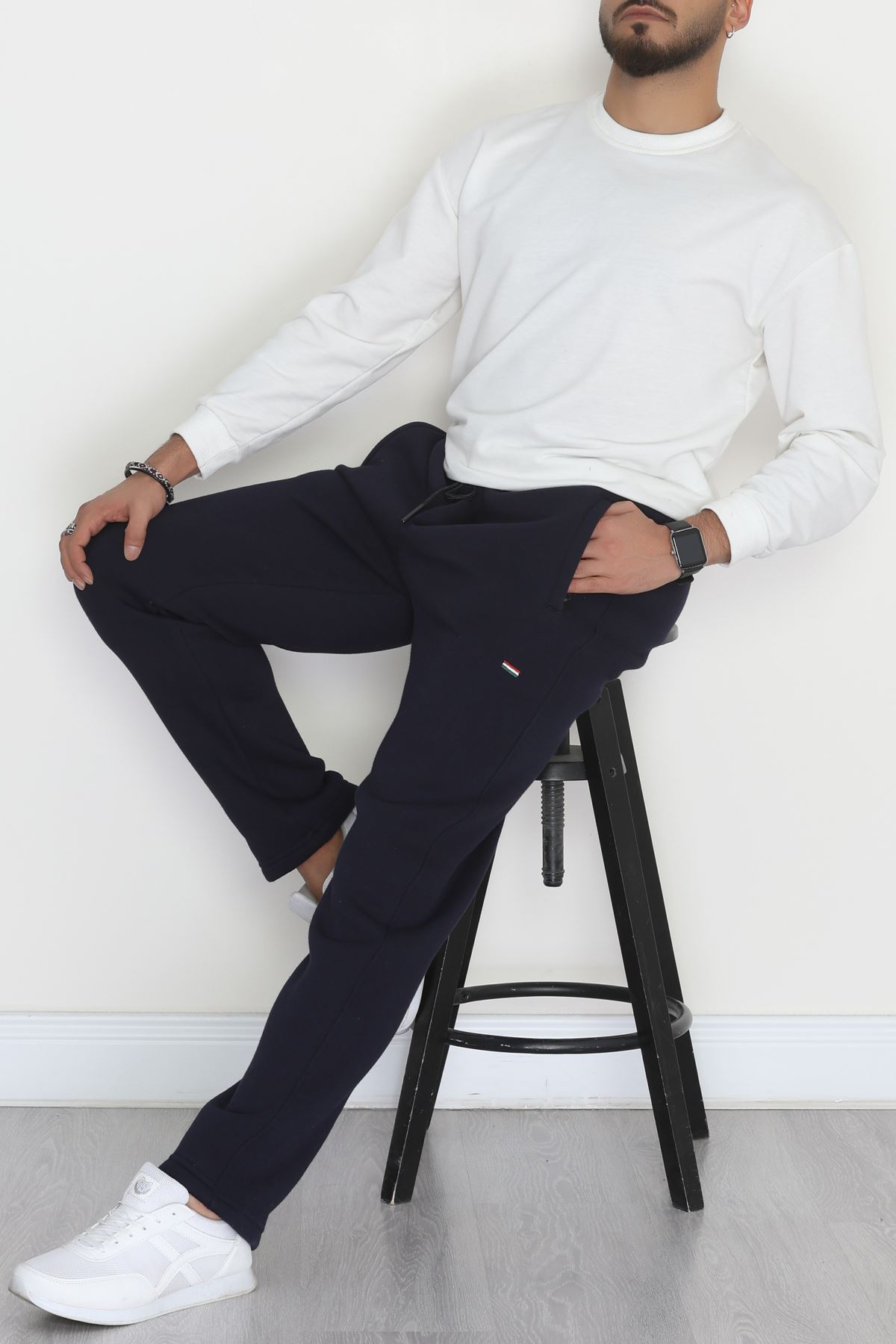 3 İplik Şardonlu Erkek Eşofman Altı Lacivert - 42626.1937.