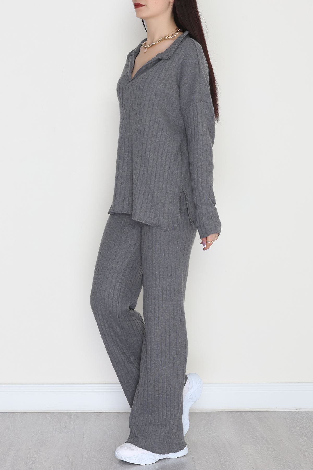 Polo Yaka İnterlok Kumaş İkili Takım Antrasit - 42634.1567.