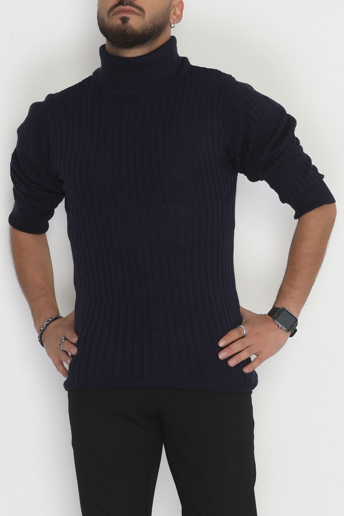 Balıkçı Yaka Erkek Triko Lacivert - 70774.1766.