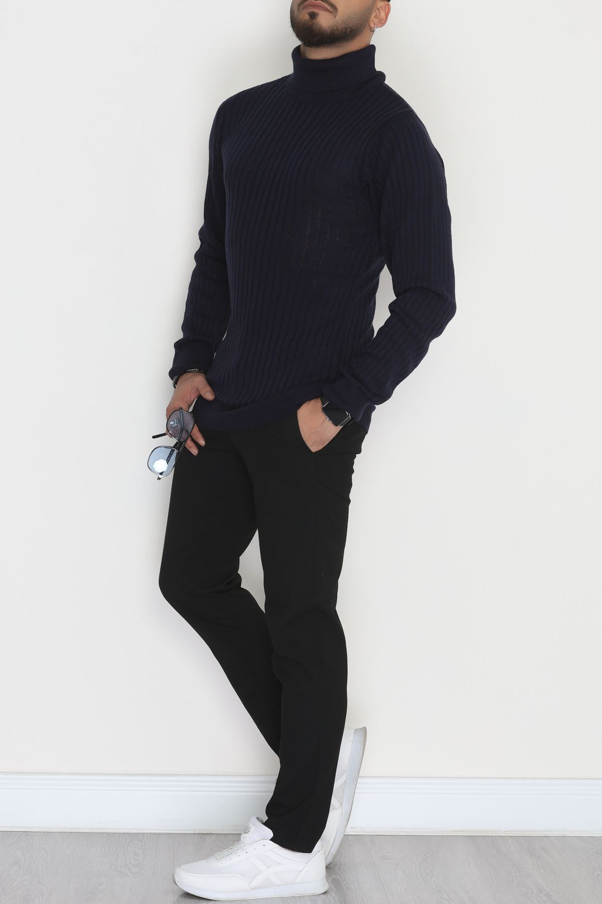 Balıkçı Yaka Erkek Triko Lacivert - 70774.1766.