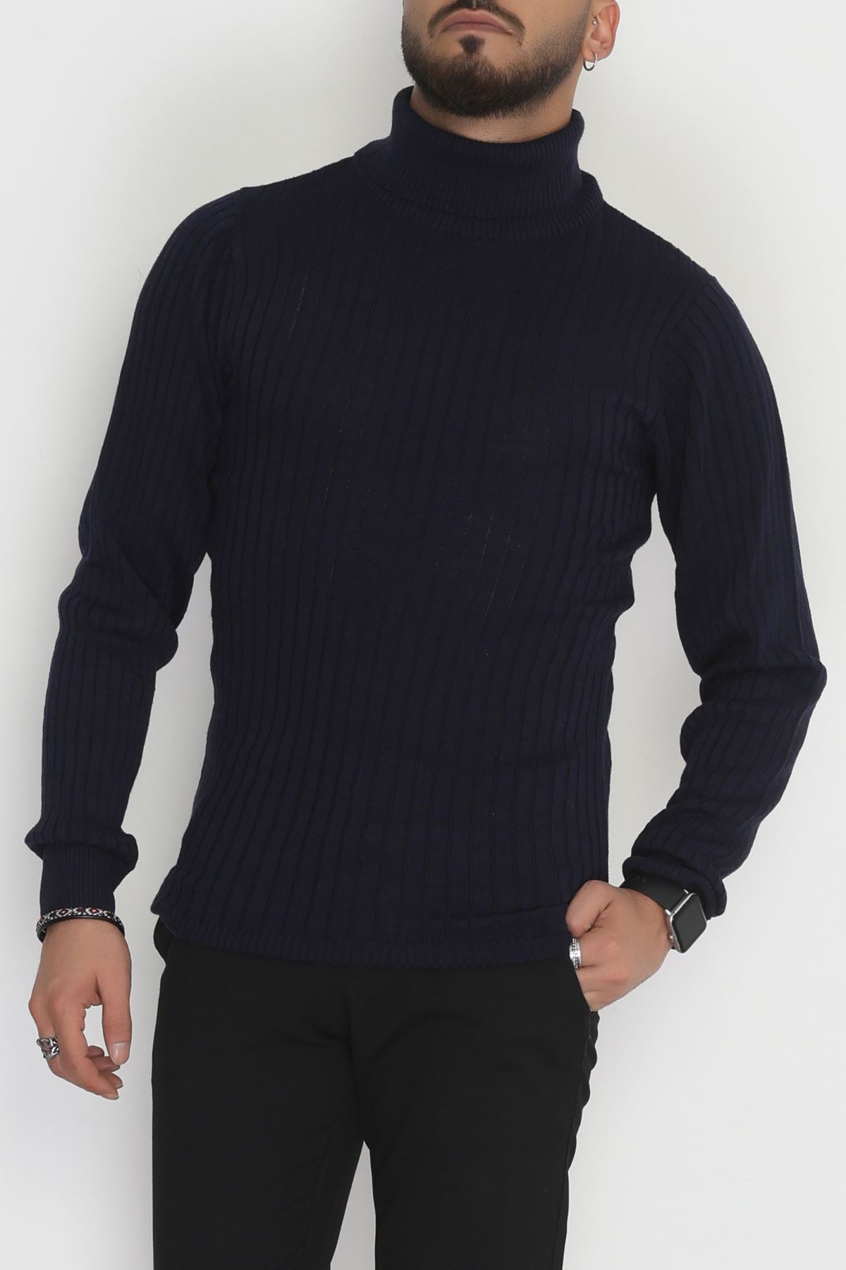 Balıkçı Yaka Erkek Triko Lacivert - 70774.1766.