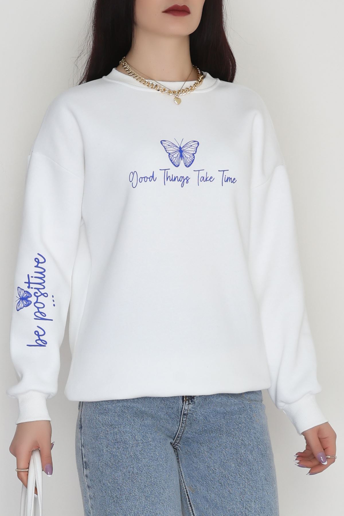 3 İplik Şardonlu Baskılı Sweat Ekrusaks - 42611.1878.