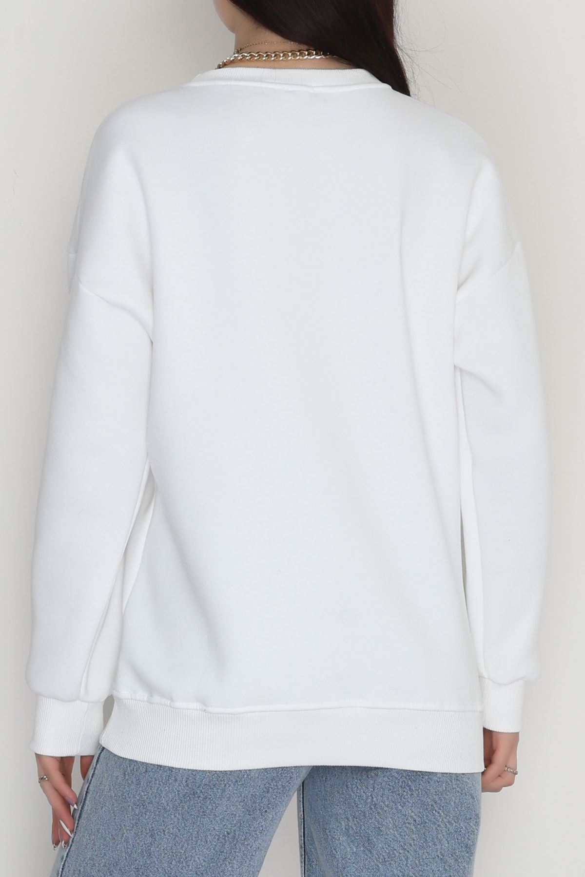 3 İplik Şardonlu Baskılı Sweat Ekrusaks - 42611.1878.