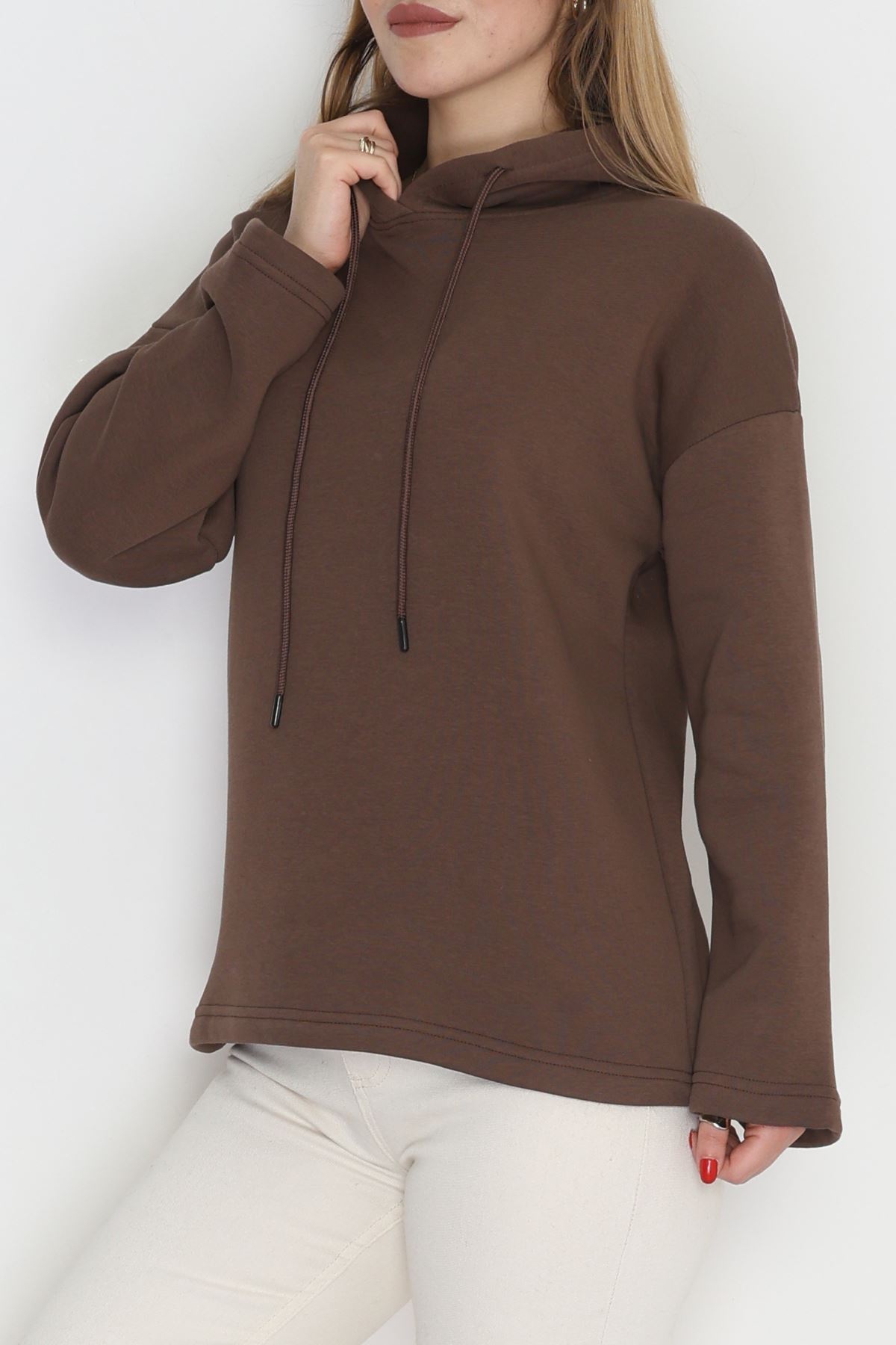 3 İplik Şardonlu Sweat Kahve1 - 42610.1878.