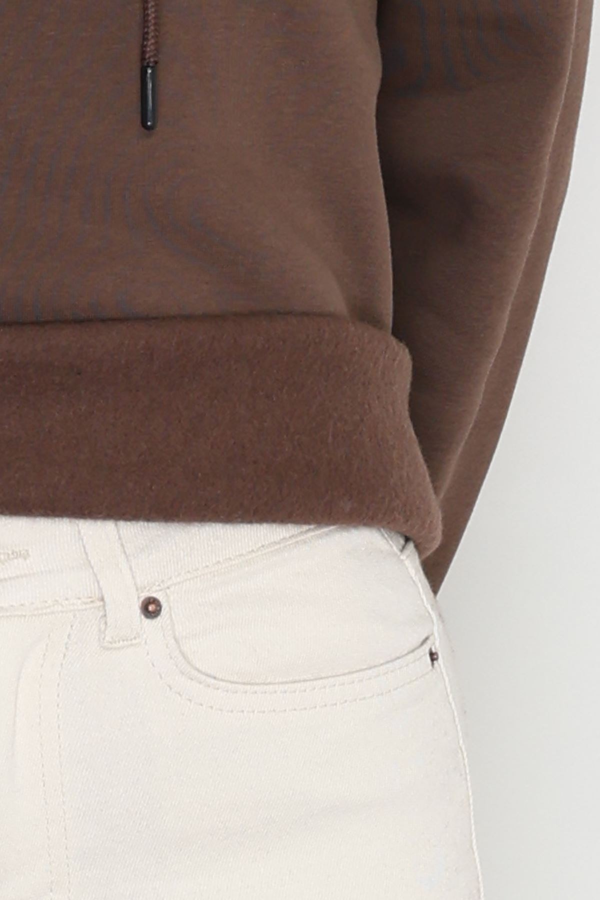 3 İplik Şardonlu Sweat Kahve1 - 42610.1878.