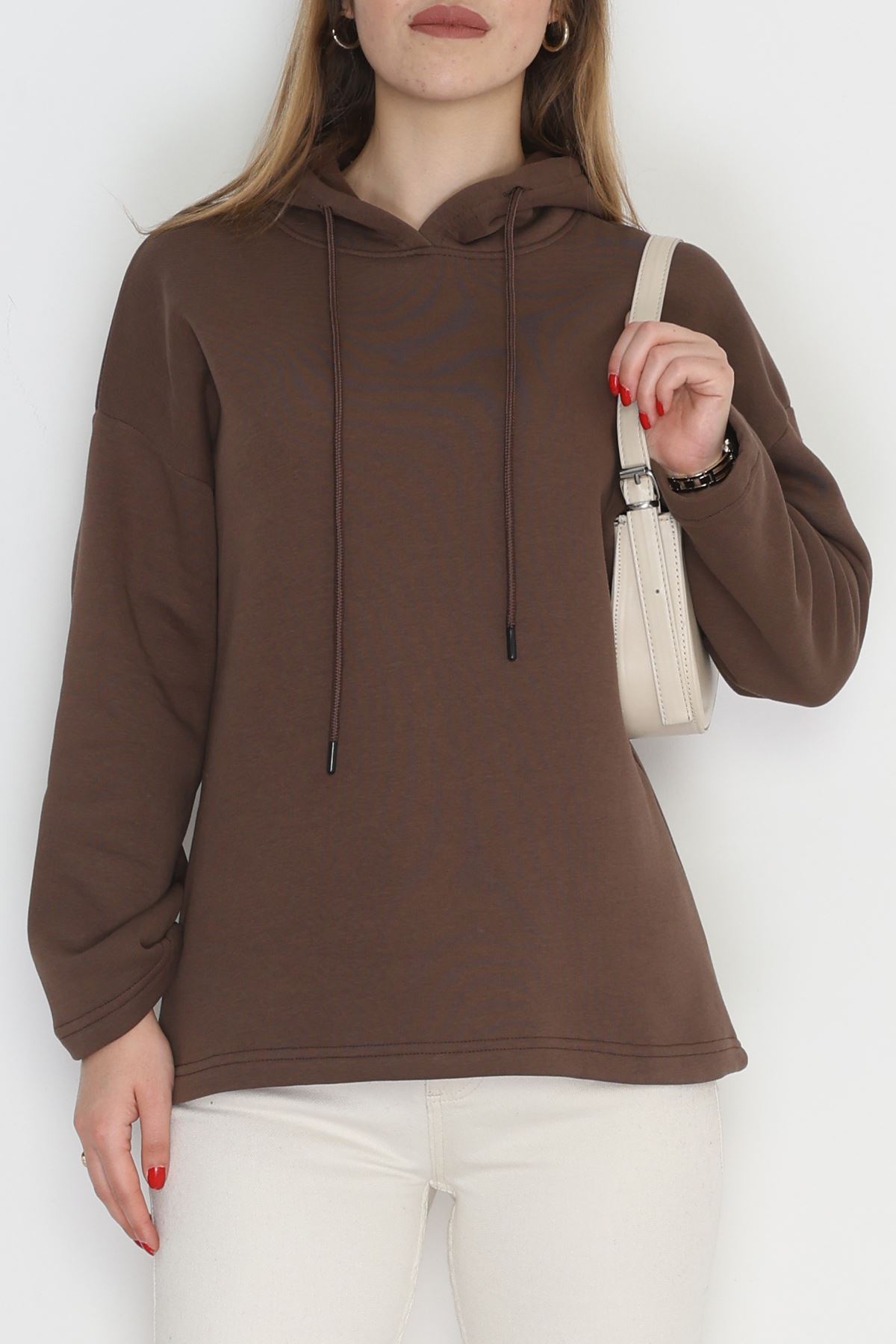 3 İplik Şardonlu Sweat Kahve1 - 42610.1878.