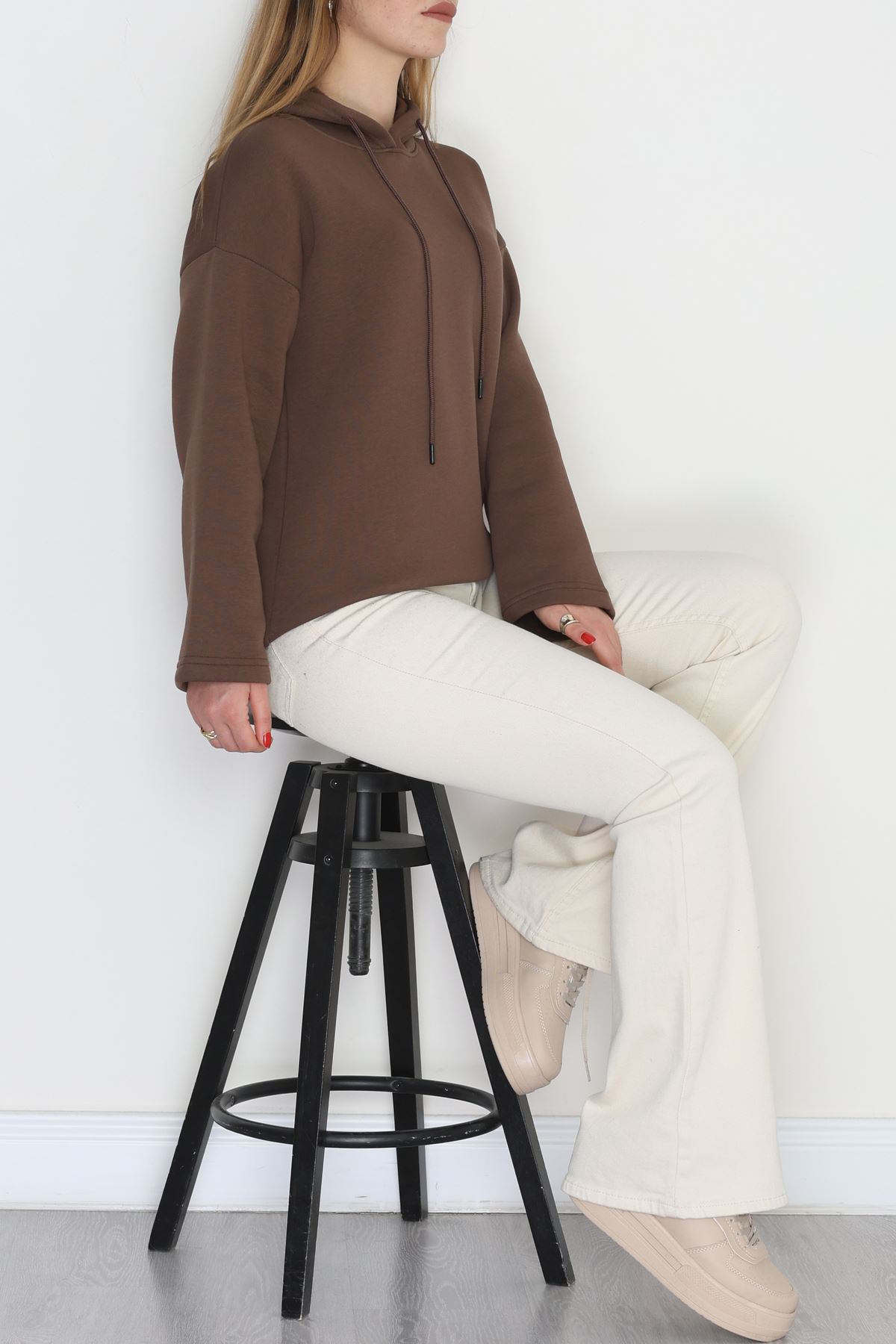 3 İplik Şardonlu Sweat Kahve1 - 42610.1878.