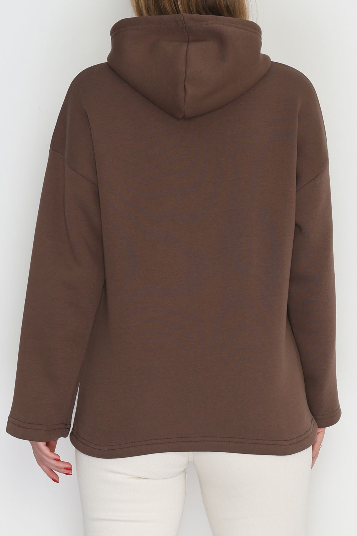 3 İplik Şardonlu Sweat Kahve1 - 42610.1878.