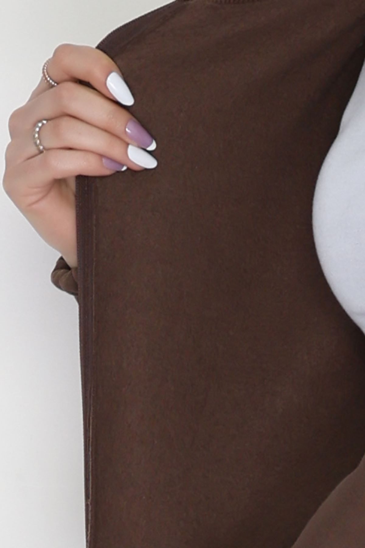 3 İplik Crop Palazzo Eşofman Takımı Kahve - 50914.1878.