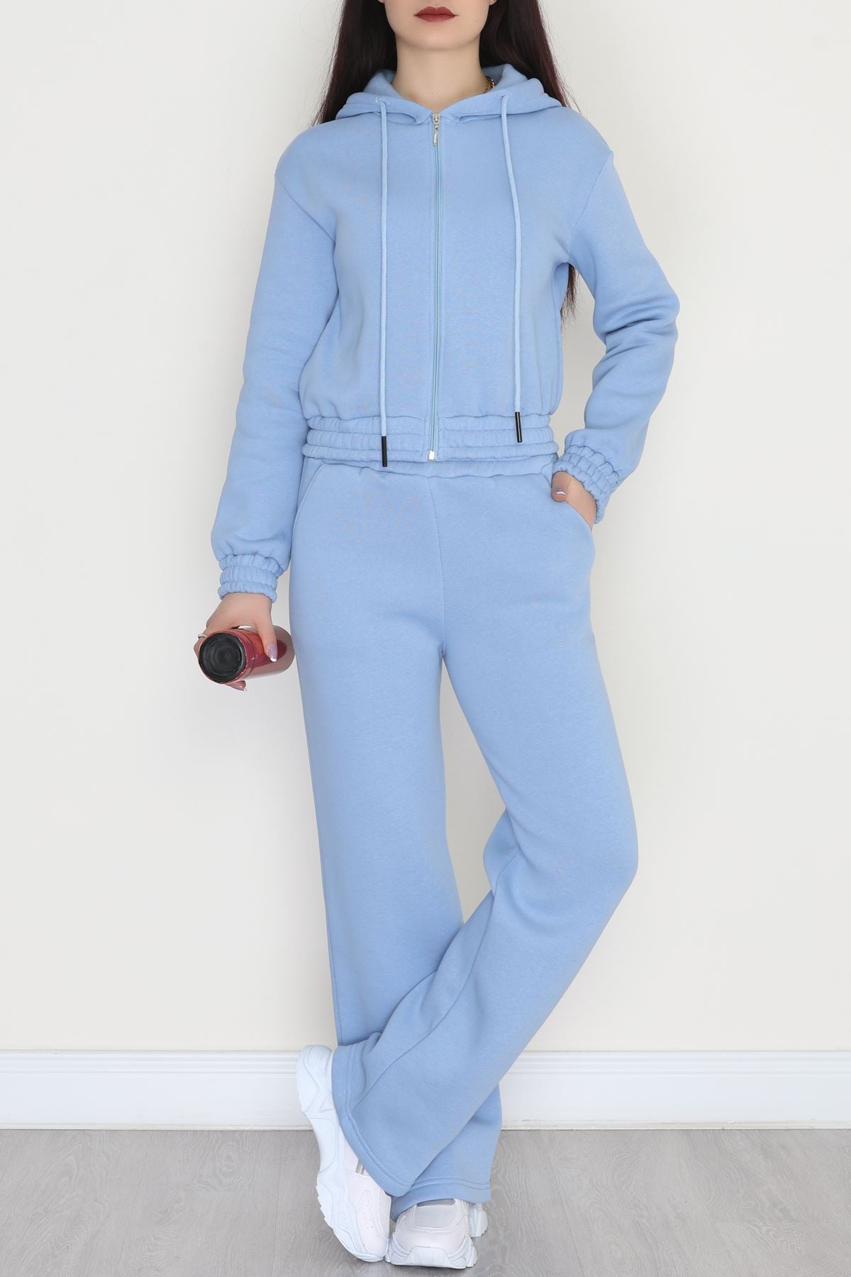 3 İplik Crop Palazzo Eşofman Takımı Bebemavi - 50914.1878.