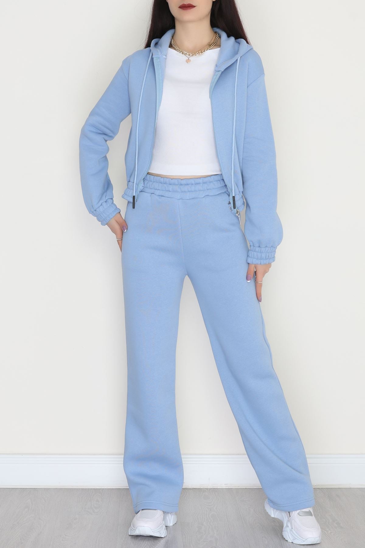 3 İplik Crop Palazzo Eşofman Takımı Bebemavi - 50914.1878.