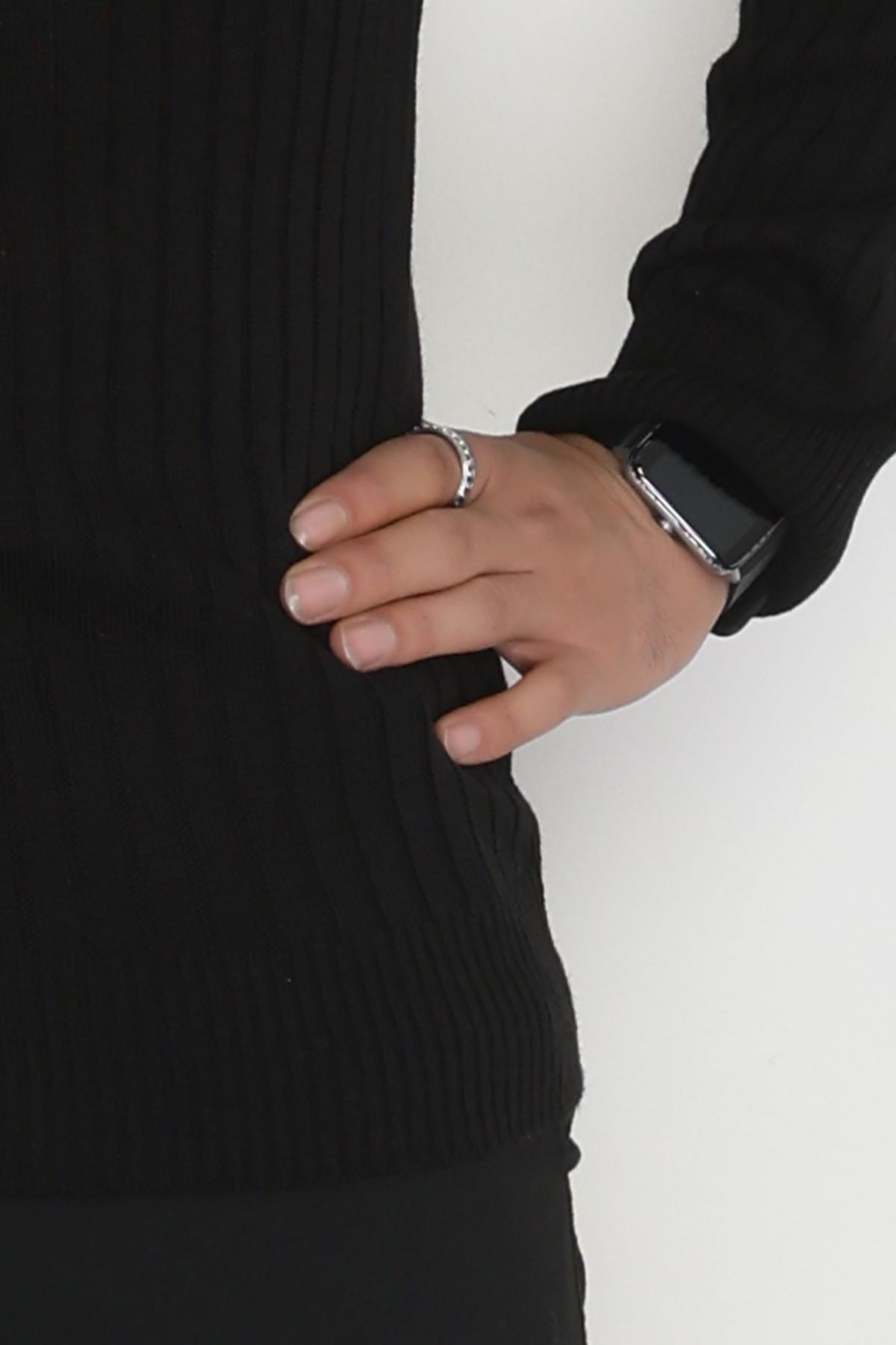 Balıkçı Yaka Erkek Triko Siyah - 70774.1766.